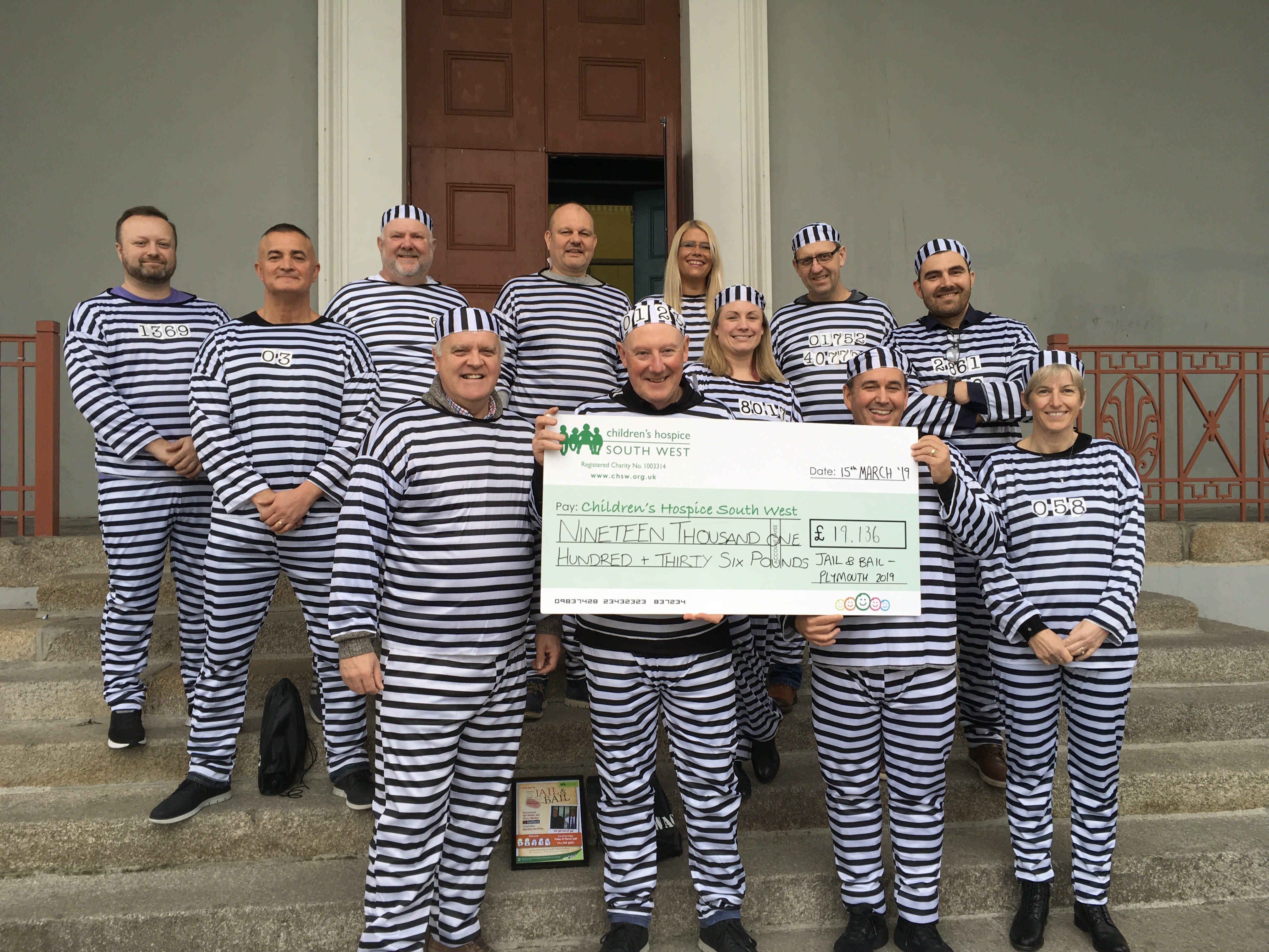 Prisoners that took part in Jail and Bail present their bail money to CHSW