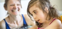 Girl with carer in the hydrotherapy pool thumbnail