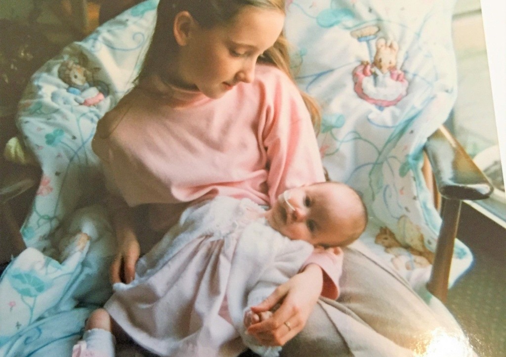 Caroline and baby sister Amy-Victoria 