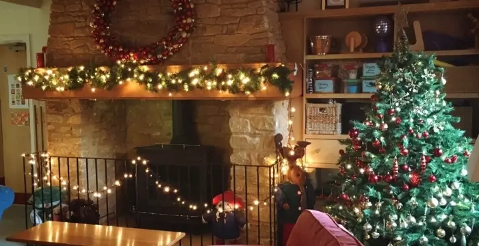 Living room at Christmas