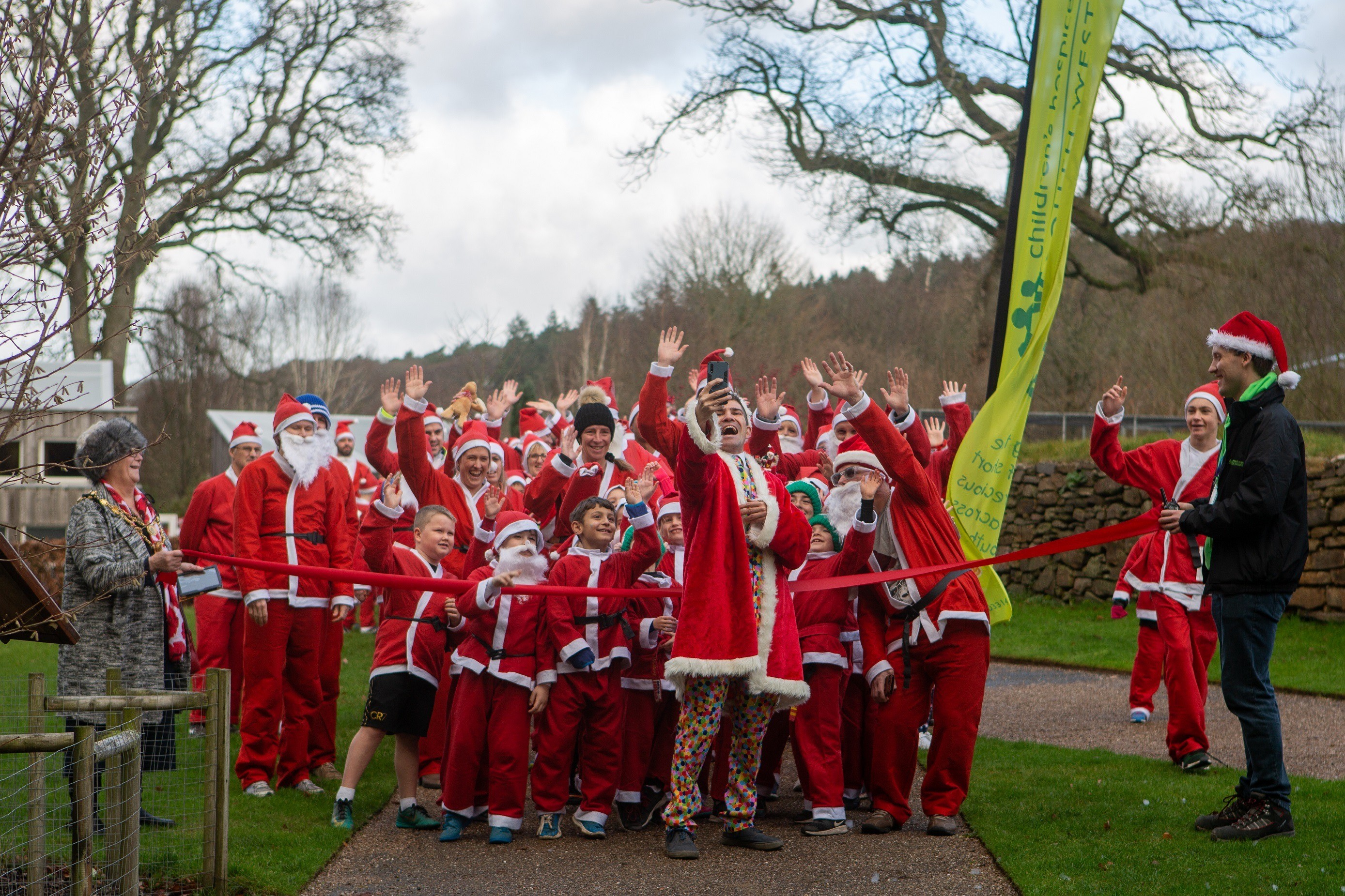On the start line at last year’s Santas on the Run event at RHS Garden Rosemoor. Picture: Tim Lamerton