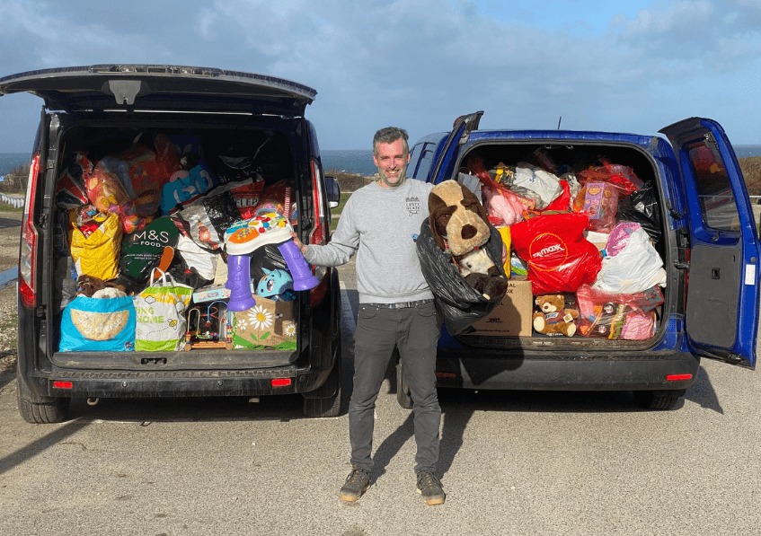 Two vans of toys were dropped at Little Harbour from Lusty Glaze's Toy Amnesty