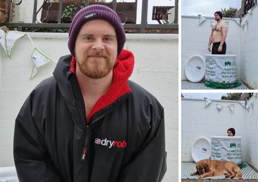 Josh Butler is taking an icy dip every day to raise money Children’s Hospice South West 