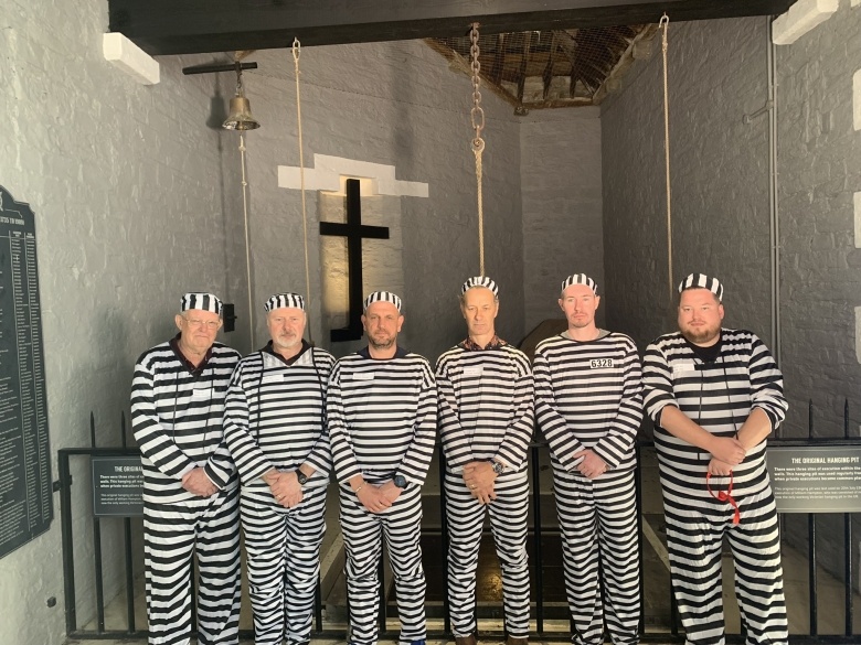 All the prisoners next to the hanging pit at Bodmin Jail