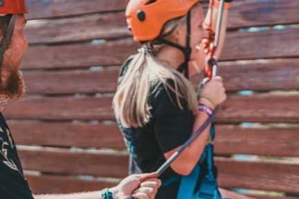 man andvwoman abseiling