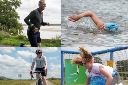 four images of people doing physical challenges