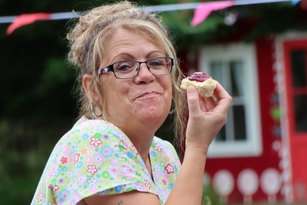 Nurse eating a scone