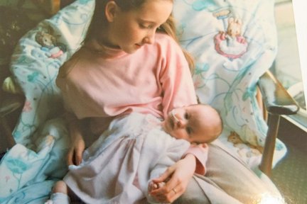 Caroline and baby sister Amy-Victoria 