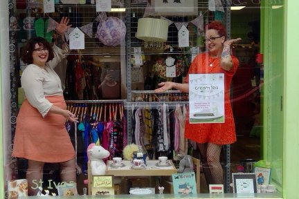 St Ives shop manager Morwenna Trezona-Foster and Jasmine Young 