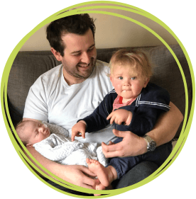 Fred with his dad and brother