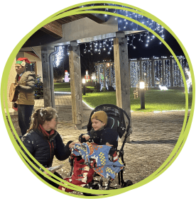 Families enjoying the lights