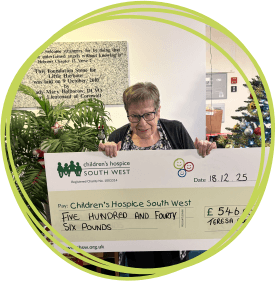 Nanny with her cheque