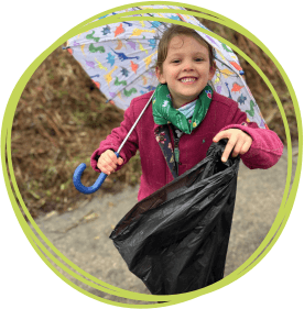 Maisie litter picking