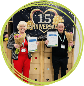 Sheila and Dan celebrate 15 years of volunteering