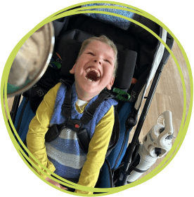 Boy enjoying music therapy