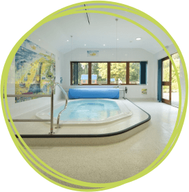 The hydrotherapy pool at Little Bridge House