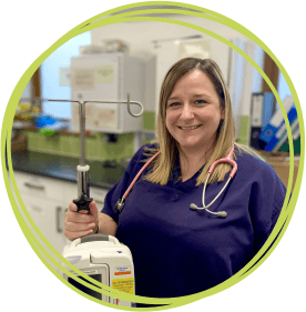 Woman in nurses uniform smiling