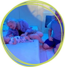 Arlo and family in sensory room
