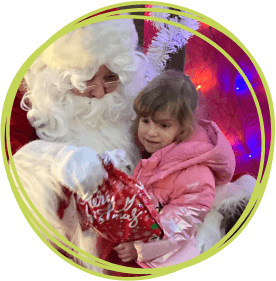 Polly meets Santa at Little Bridge House