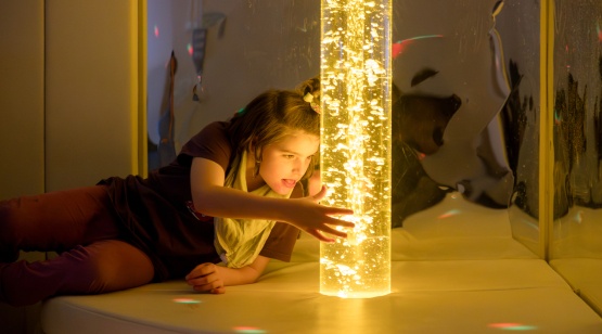 Girl in sensory roomat Little Harbour