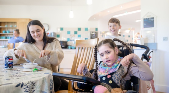 family eating at Little Harbour hospice