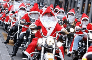 Santas On A Bike