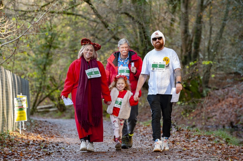 Family running in the fun run