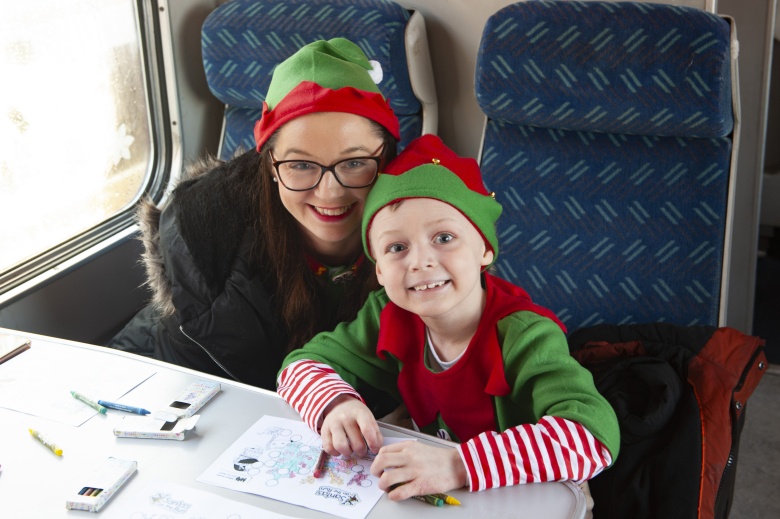 Mum and child at Santas on the Train