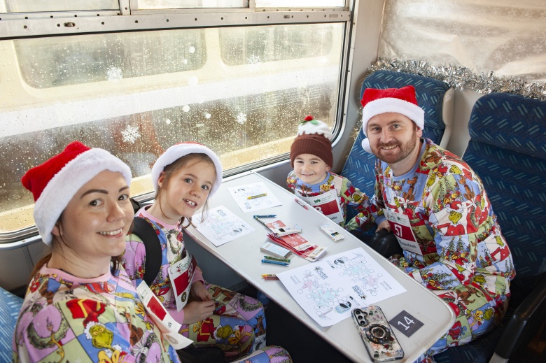Family at Santas on the Train