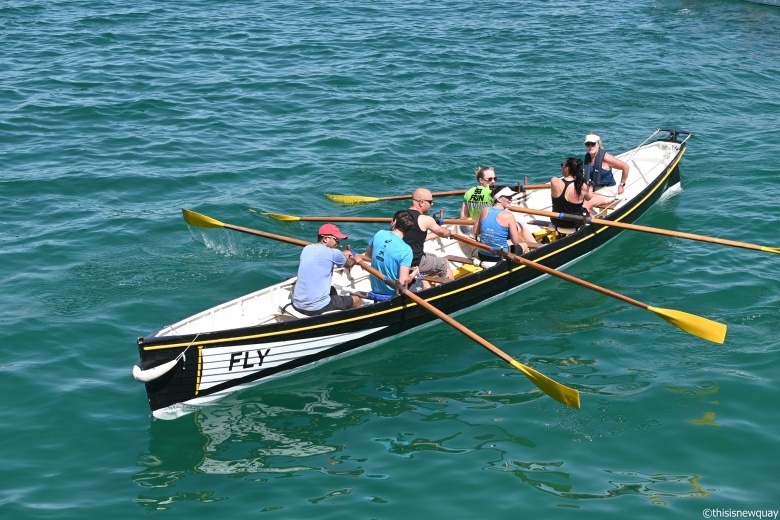Team rowing in Fly
