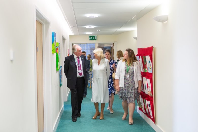 Her Majesty the Queen (formerly HRH The Duchess of Cornwall) touring the Little Harbour hospice