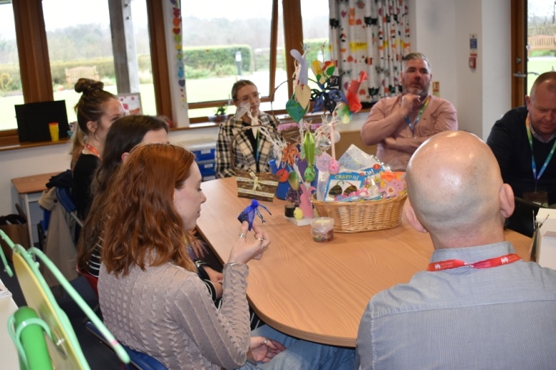 Delegates doing arts and crafts at Little Harbour