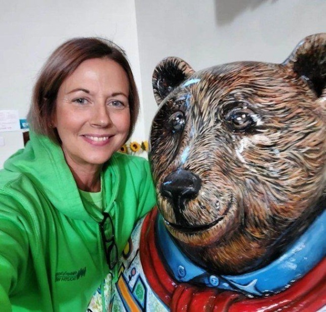 Kate Romo with Bear