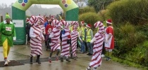 Family at the Eden Project dressed as candy canes thumbnail