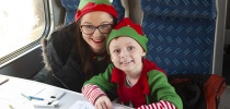 Mum and child at Santas on the Train thumbnail