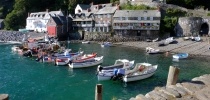 Clovelly harbour at high tide thumbnail
