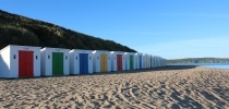 beach huts at woolacombe beach thumbnail