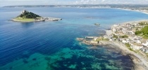 Aerial shot of St Michael's Mount on a sunny day thumbnail