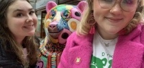 Two young ambassadors with a bear thumbnail