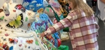 Browsing the bears at the Petroc exhibition. Pic: CHSW thumbnail