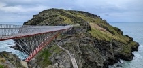 The footbridge over the sea to Tintagel Castle thumbnail