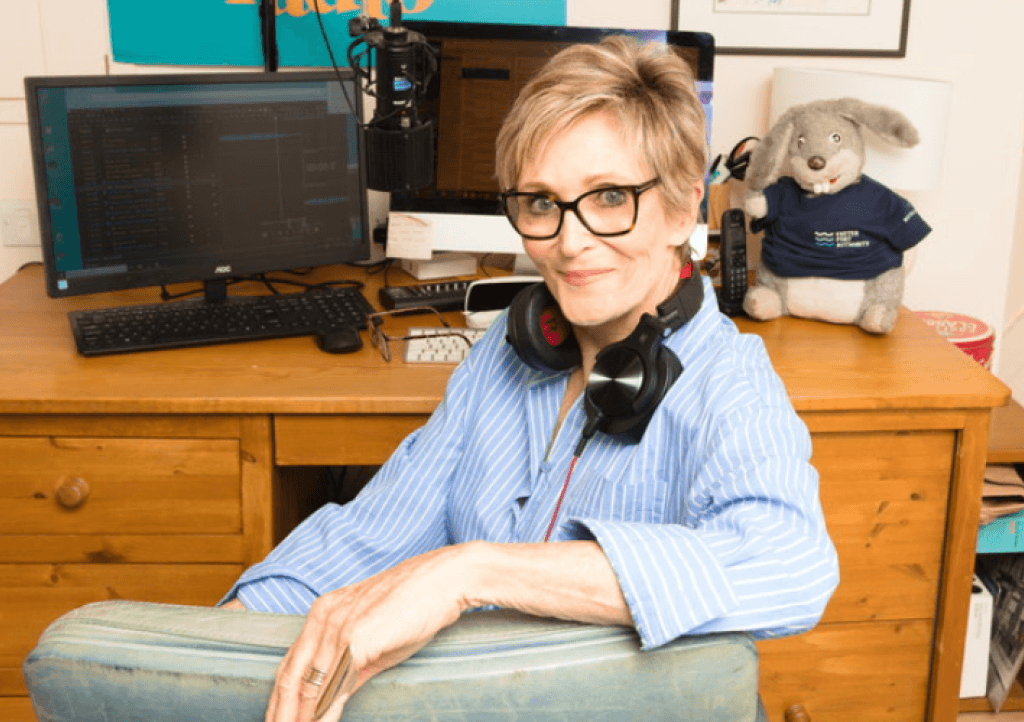 Judi Spiers with headphones