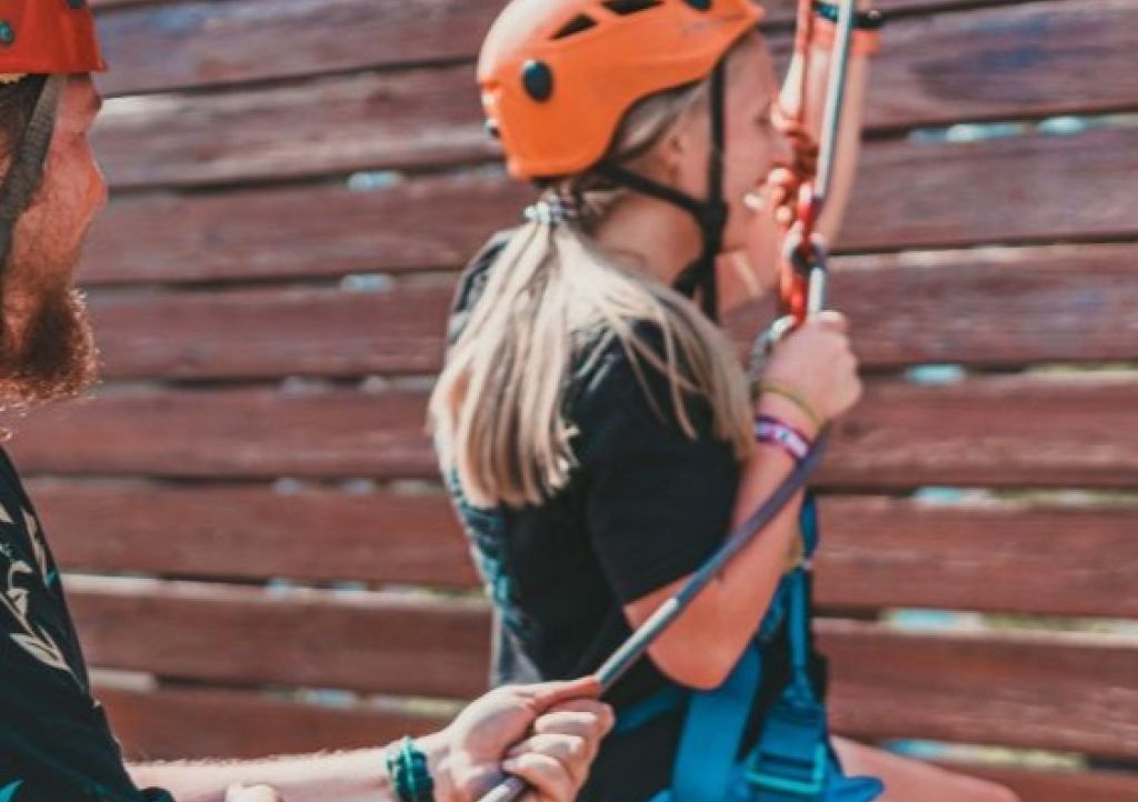 man andvwoman abseiling
