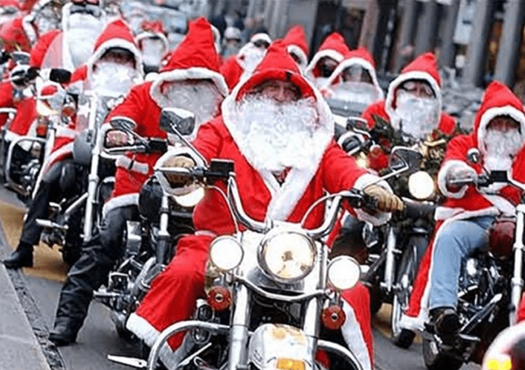 Santas On A Bike