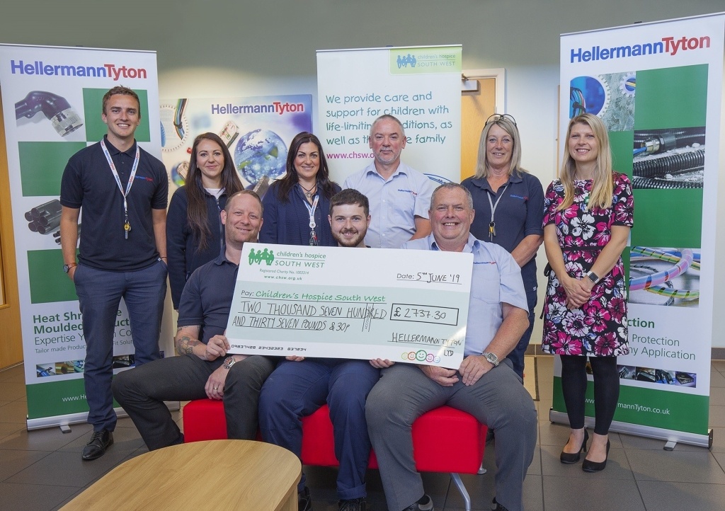 HellermannTyton cheque presentation with Children's Hospice South West