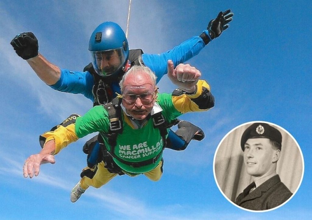 Arthur Bennett celebrates his 90th with a tandem skydive