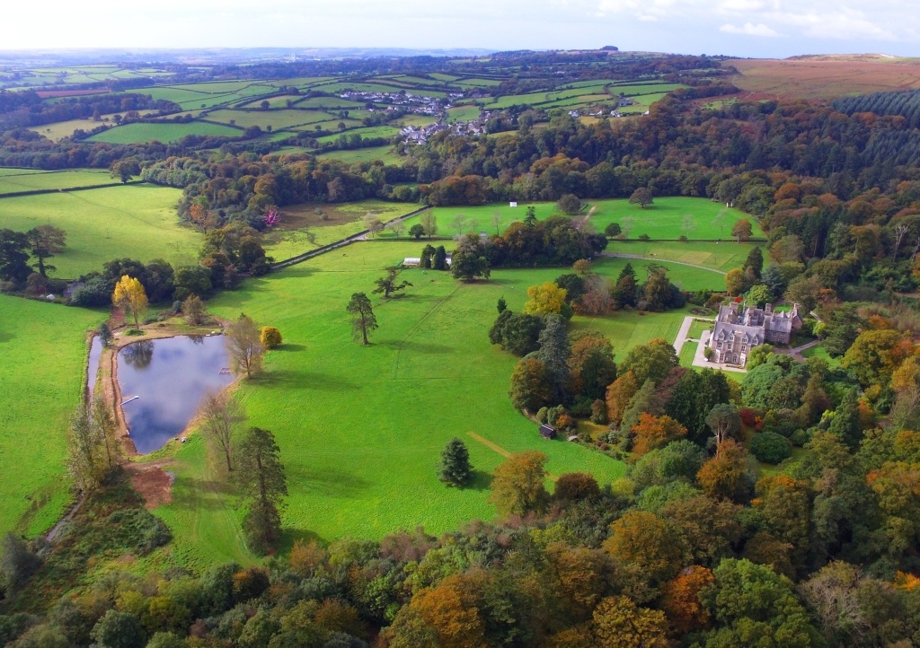 Delamore House and Estate photo from a drone