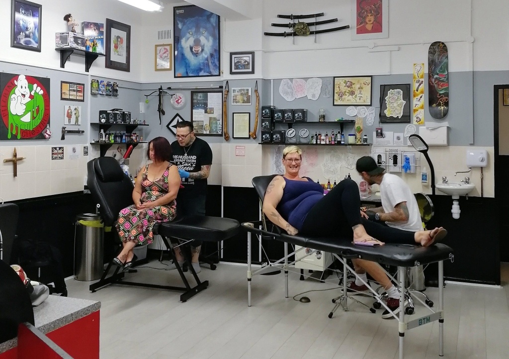 Full Moon Tattoo staff ready for a 3 day tattoo marathon