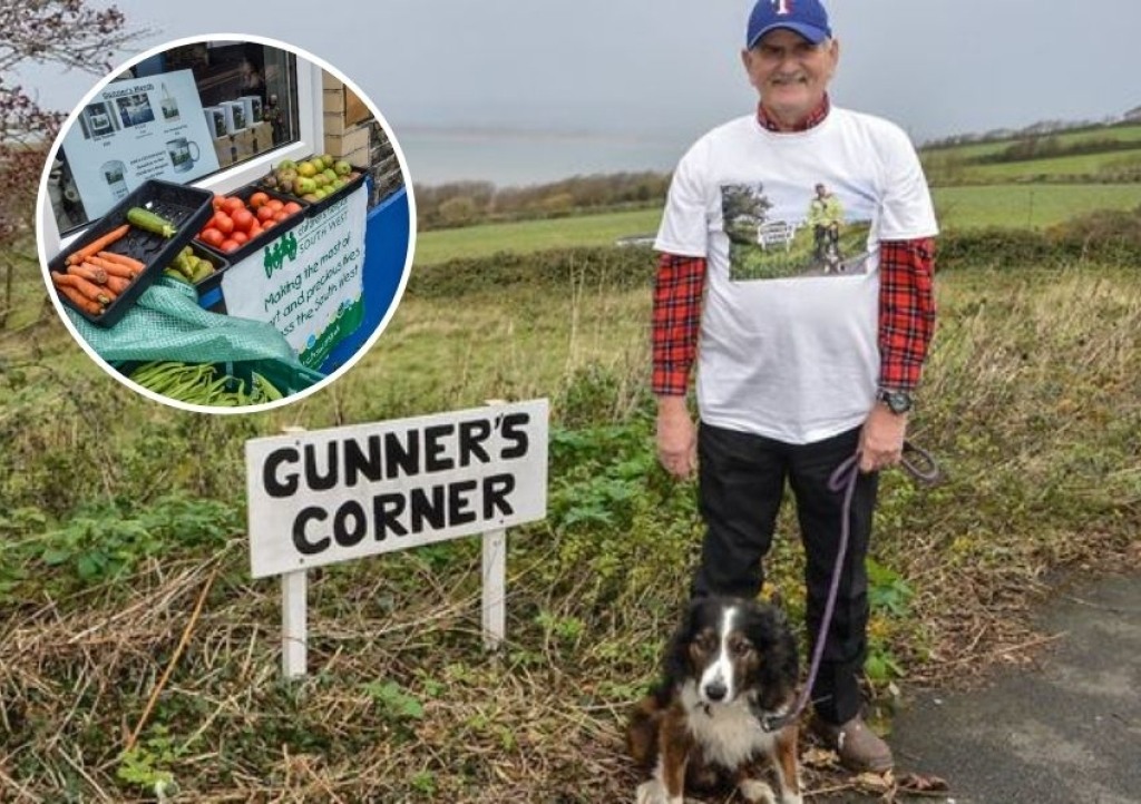 Les ‘Gunner’ Curtis sells vegetables grown in his back garden to raise money for CHSW