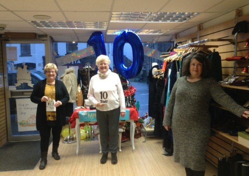 Shop manager Lynne Whitehall, long-serving volunteer Rosalind Chew and assistant manager Emily Thornhill